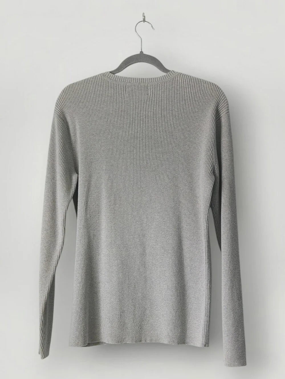 Polo Jeans Co Ralph Lauren Ribbed Sweater Small Gray Flag Logo Crewneck Vintage